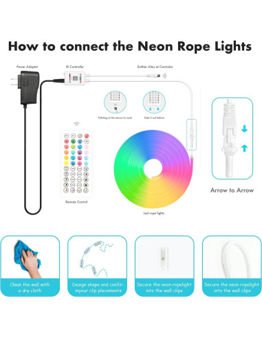 Tira LED RGB 5m TFZBA con Control Remoto y Sincronización de Música