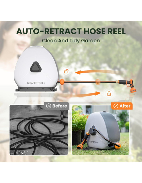 Carrete de Manguera Retráctil Giraffe Tools 28m 5/8" Automático
