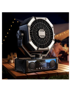 Ventilador portátil recargable YUROGLIEW 25000mAh con altavoz Bluetooth 5.3