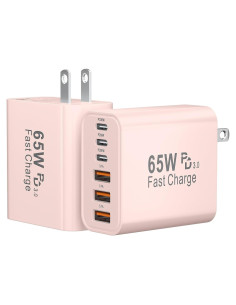 Cargador USB C 65W GaN 6 Puertos Rápido Shenzhen Rosa