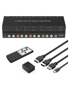 Convertidor AV a HDMI 4 Puertos RuiPuo - Compatible Wii, PS1-3