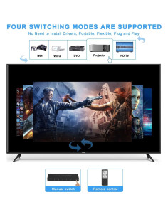 Convertidor AV a HDMI 4 Puertos RuiPuo - Compatible Wii, PS1-3 2