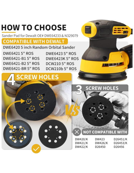 Pad de Lijadora Dewalt 5" 2 Pack Gancho y Bucle