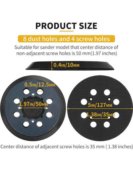 Pad de Lijadora Dewalt 5" 2 Pack Gancho y Bucle