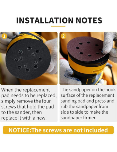 Pad de Lijadora Dewalt 5" 2 Pack Gancho y Bucle