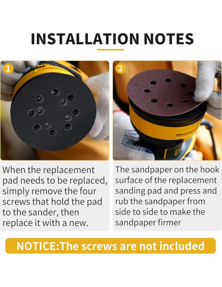 Pad de Lijadora Dewalt 5" 2 Pack Gancho y Bucle