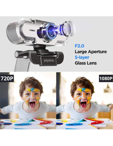 Webcam Papalook PA452 Full HD 1080P con Micrófono USB
