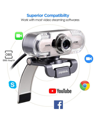 Webcam Papalook PA452 Full HD 1080P con Micrófono USB