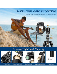 Trípode de Aluminio Victiv AT26 195,58 cm para Cámara DSLR 2