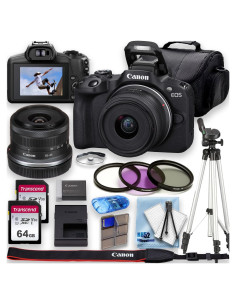 Cámara Sin Espejo Canon EOS R50 24.2MP 4K + Lente 18-45mm