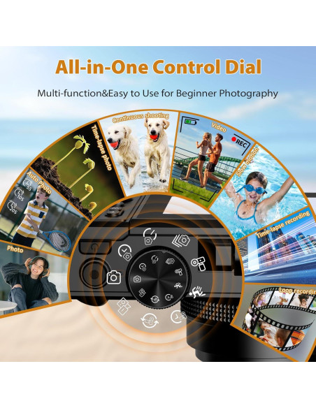 Cámara Digital Maenlans 4K 64MP Compacta con Zoom 18X