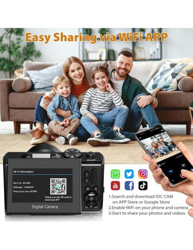 Cámara Digital Maenlans 4K 64MP Compacta con Zoom 18X