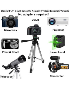 Trípode Acuvar 127 cm para Smartphone y Cámara con Montura Rotativa 2