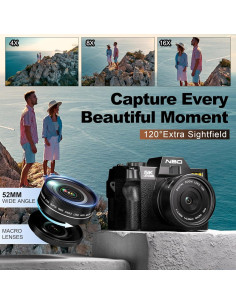 Cámara Digital NBDDIGITAL S100 5K 48MP Zoom 16x Negra 2