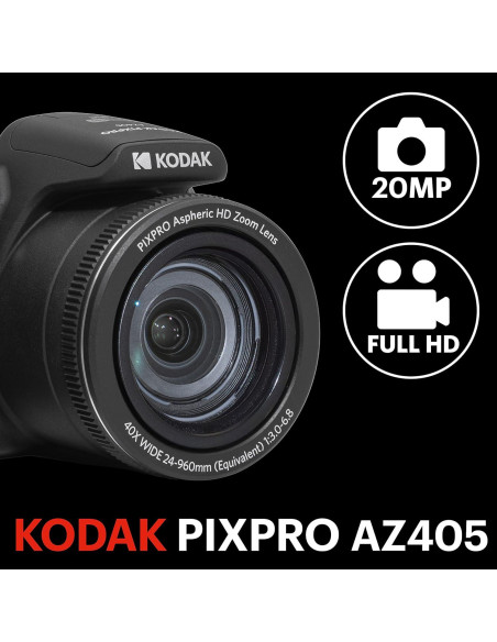 Cámara Digital KODAK PIXPRO AZ405-BK 20MP 40X Zoom Óptico Cámara Digital KODAK PIXPRO AZ405-BK 20MP 40X Zoom Óptico