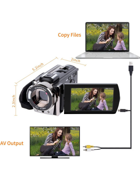 Cámara Digital Kicteck 604s Full HD 1080P 24MP Zoom 16X