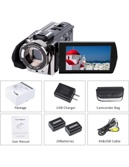 Cámara Digital Kicteck 604s Full HD 1080P 24MP Zoom 16X