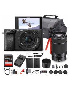 Cámara Sin Espejo Sony Alpha a6100 con Lentes 16-50mm y 55-210mm