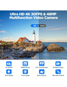 Cámara de Video Camcorder 4K 30fps CAMWORLD AC11 con IR 2