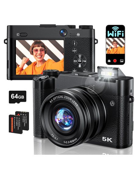 Cámara Digital ToAuite DC205X 5K 30FPS 64MP Zoom 6X