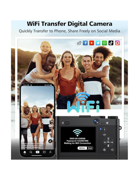 Cámara Digital ToAuite DC205X 5K 30FPS 64MP Zoom 6X