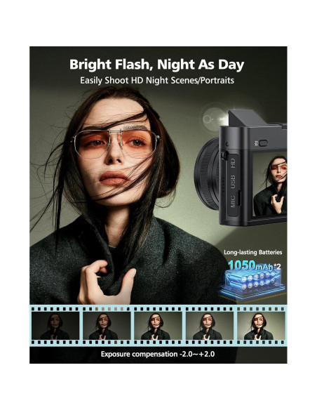 Cámara Digital ToAuite DC205X 5K 30FPS 64MP Zoom 6X