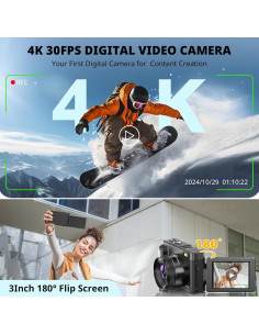 Cámara Digital 4K Duluvulu DC101 48MP Pantalla 3" 2