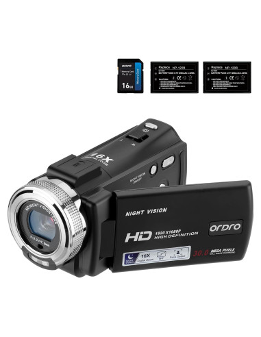 Cámara de Video Ordro HDV-V12 1080P Infrarroja con 16GB