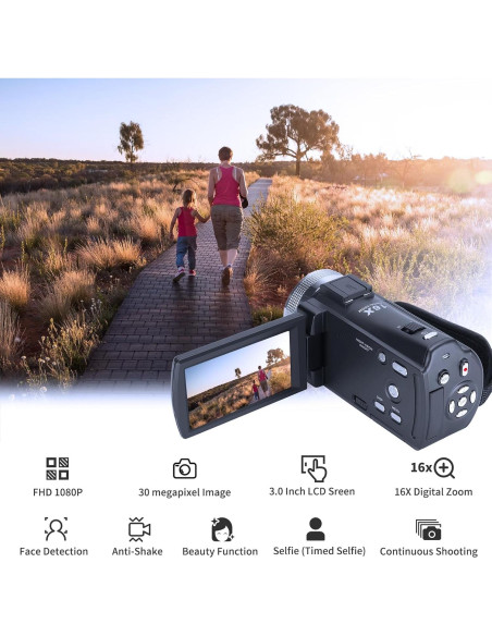 Cámara de Video Ordro HDV-V12 1080P Infrarroja con 16GB Cámara de Video Ordro HDV-V12 1080P Infrarroja con 16GB