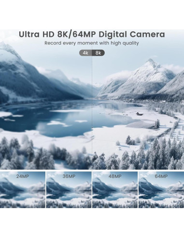 Cámara Digital 8K UIKICON WD05 con Pantalla Táctil 4"