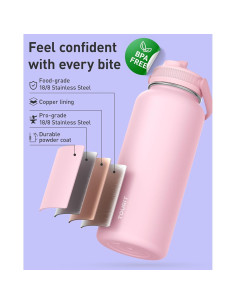 Botella de Agua Aislada Tourit 0.95L Acero Inoxidable Negro 2