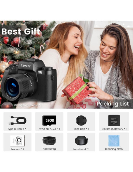 Cámara Digital 8K UIKICON WD05 con Pantalla Táctil 4"