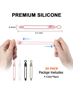 Correas de Silicona Nearockle 24 Pcs Organizador de Cables 2