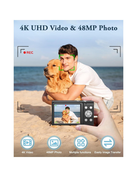 Cámara Digital 4K IGXHAVIZ DC402 48MP Compacta con Zoom 16X