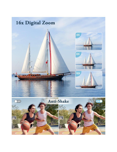 Cámara Digital 4K IGXHAVIZ DC402 48MP Compacta con Zoom 16X