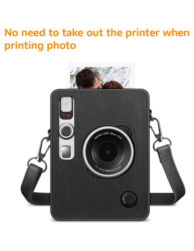 Funda Protectora Fintie para Cámara Fujifilm Instax Mini EVO - Cuero Vegano Premium Negro