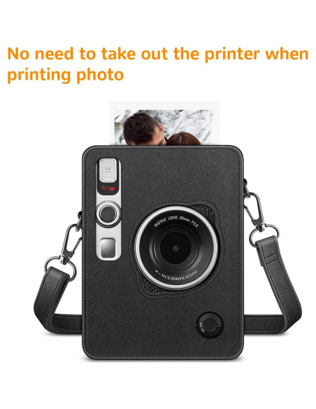Funda Protectora Fintie para Cámara Fujifilm Instax Mini EVO - Cuero Vegano Premium Negro