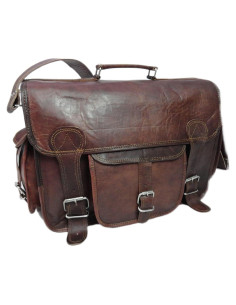 Bolsa de Mensajero de Cuero Vintage para Cámara DSLR 38x28 cm