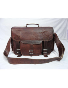 Bolsa de Mensajero de Cuero Vintage para Cámara DSLR 38x28 cm 2