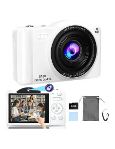 Cámara Digital Luluckck Cary-white S100 75MP 4K WiFi 64GB