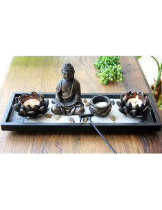 Jardín Zen de Mesa Buda Multicolor 12 Piezas Decoración 2