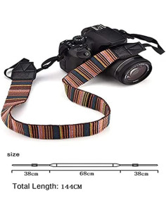 Correa de Cuello para Cámara Eorefo 144cm Algodón y Cuero 2