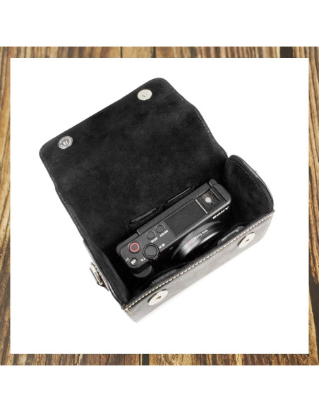 Bolsa de Cámara Rieibi de Cuero PU Vintage para DSLR y SLR Bolsa de Cámara Rieibi de Cuero PU Vintage para DSLR y SLR