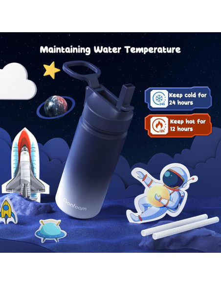 Botella de Agua Gonfoam para Niños 500ml con Pajilla y Stickers