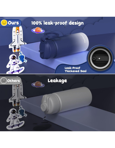 Botella de Agua Gonfoam para Niños 500ml con Pajilla y Stickers