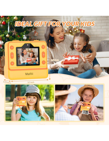 Cámara Instantánea Mafiti D101 para Niños 48MP 1080P Naranja