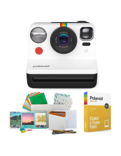 Cámara Instantánea Polaroid Now 2 Generación I-Type Blanco y Negro + Película Color 8 Exposiciones
