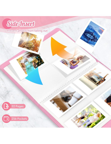 Álbum de Fotos Ablus 256 Bolsillos Rosa Mágico para Instax