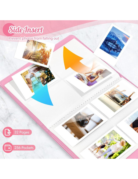 Álbum de Fotos Ablus 256 Bolsillos Rosa Mágico para Instax
