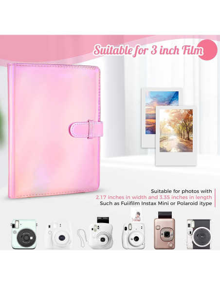 Álbum de Fotos Ablus 256 Bolsillos Rosa Mágico para Instax